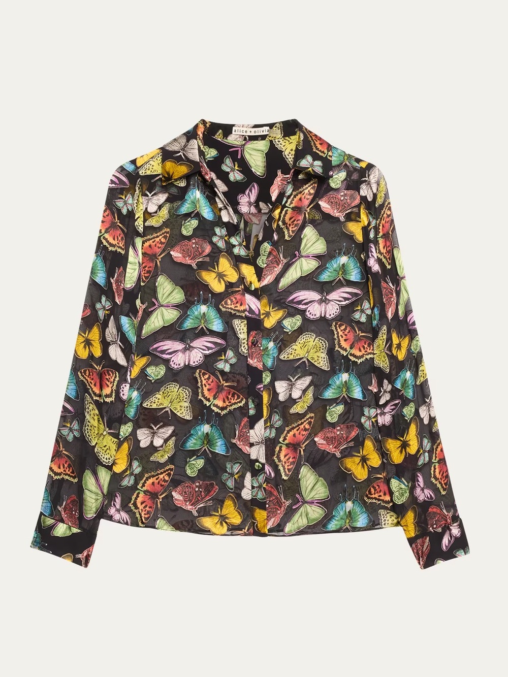 Alice + Olivia Eloise Butterfly Print Button-Up Shirt - Picture 2 of 11